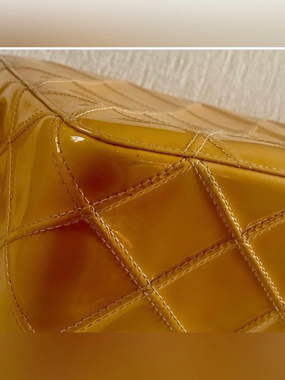 CHANEL EUC Vintage (2001) Yellow Patent Leather Camera Bag - Picture 6 of 14